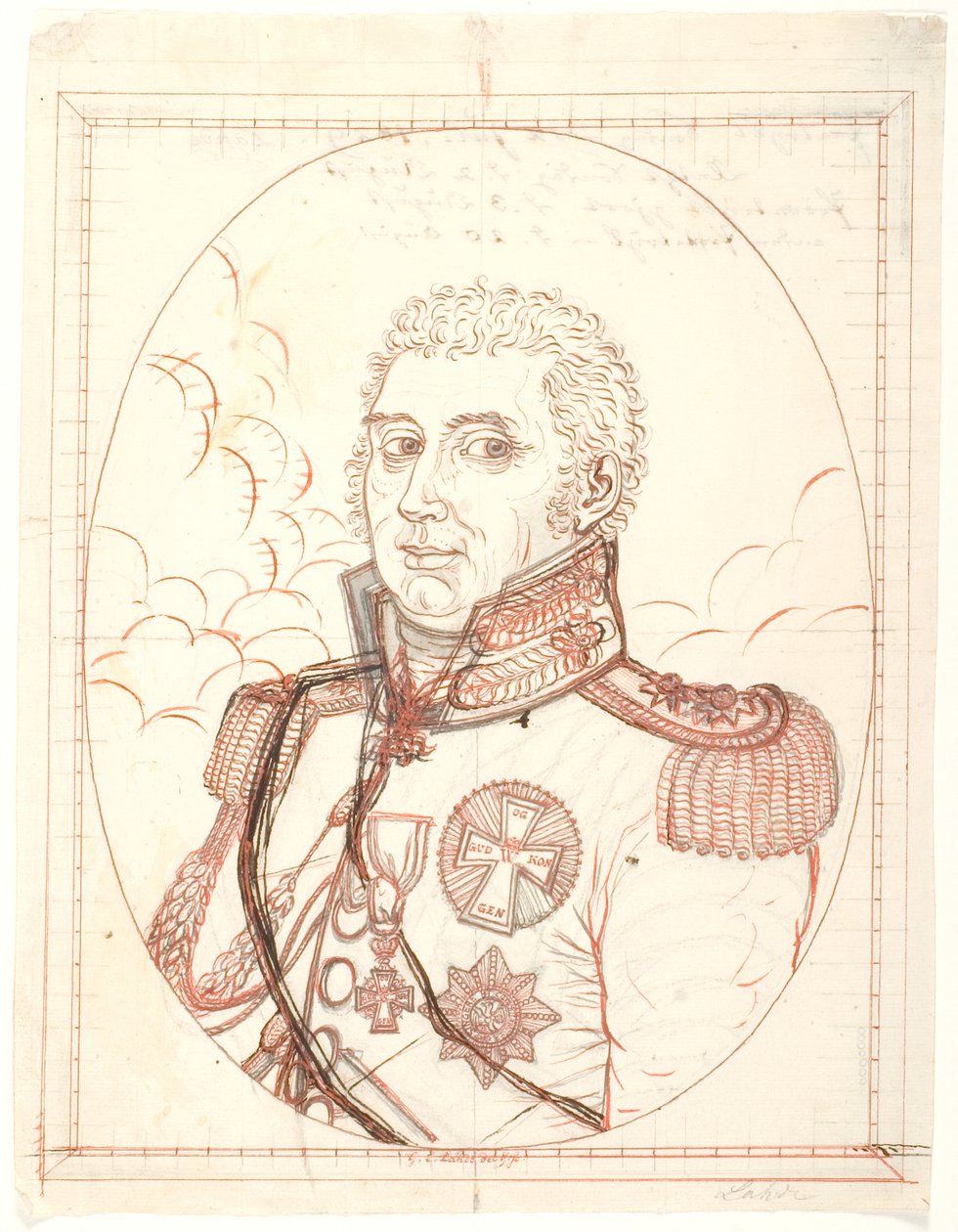 Högt dekorerad officer (3 order) av Gerhard Ludvig Lahde