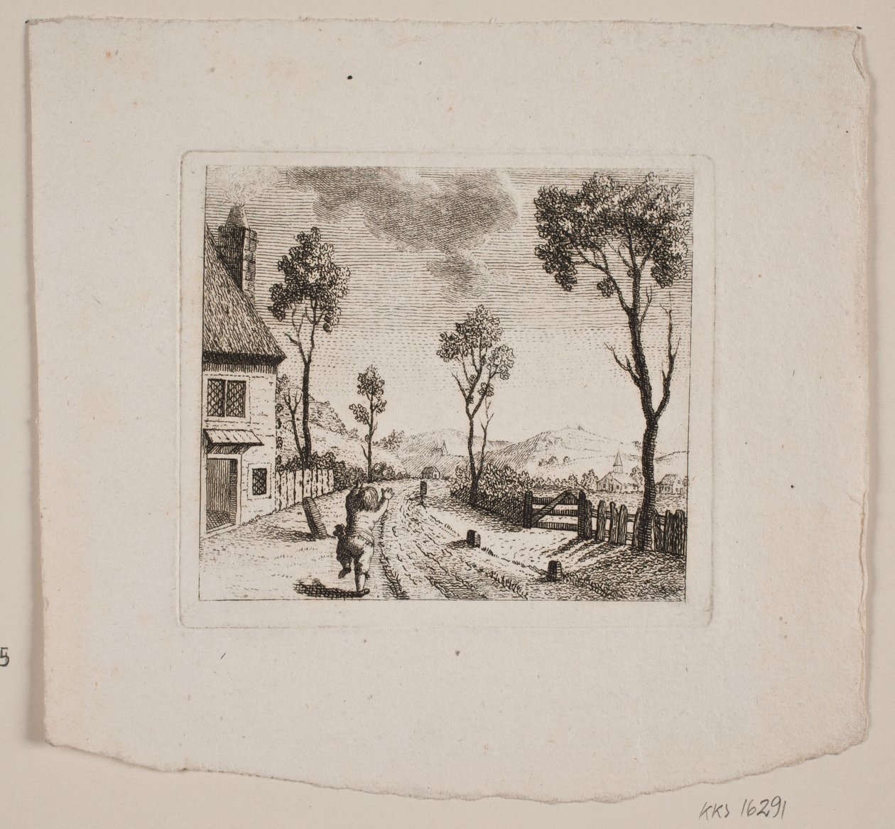 Landskap med springande pojke av Gerhard Ludvig Lahde