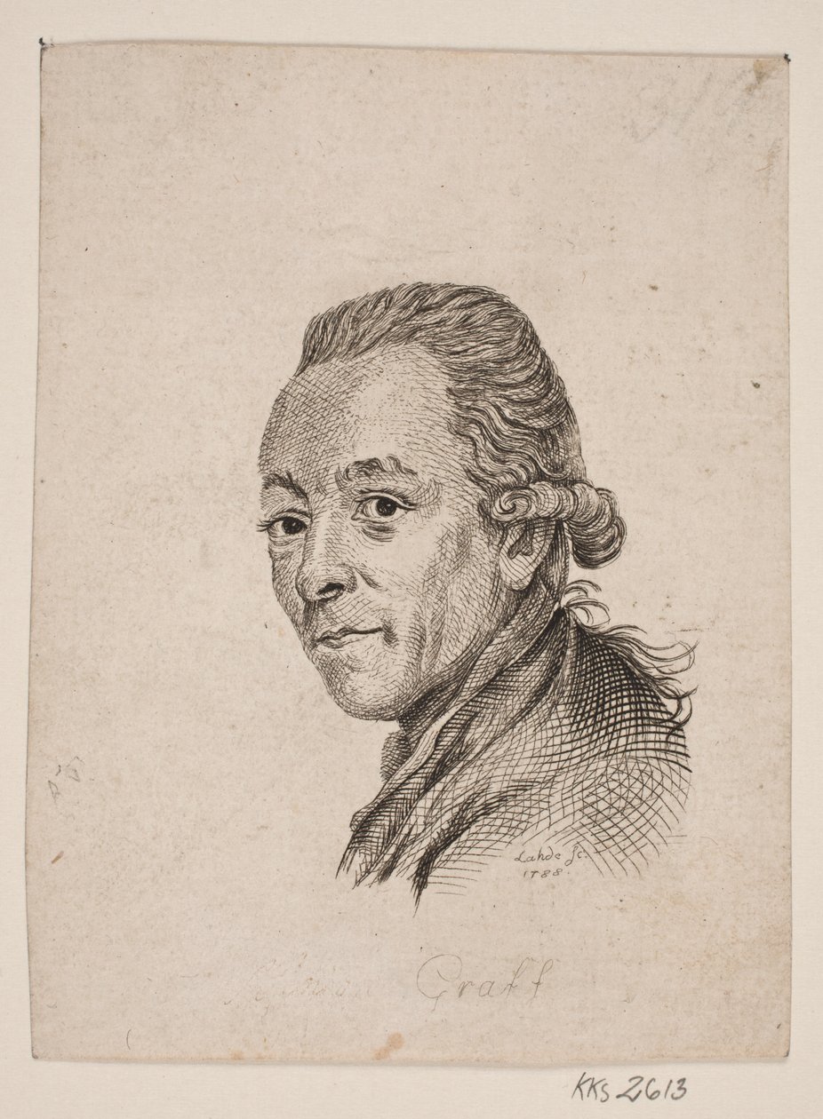 Porträtt av målaren A. Graff av Gerhard Ludvig Lahde
