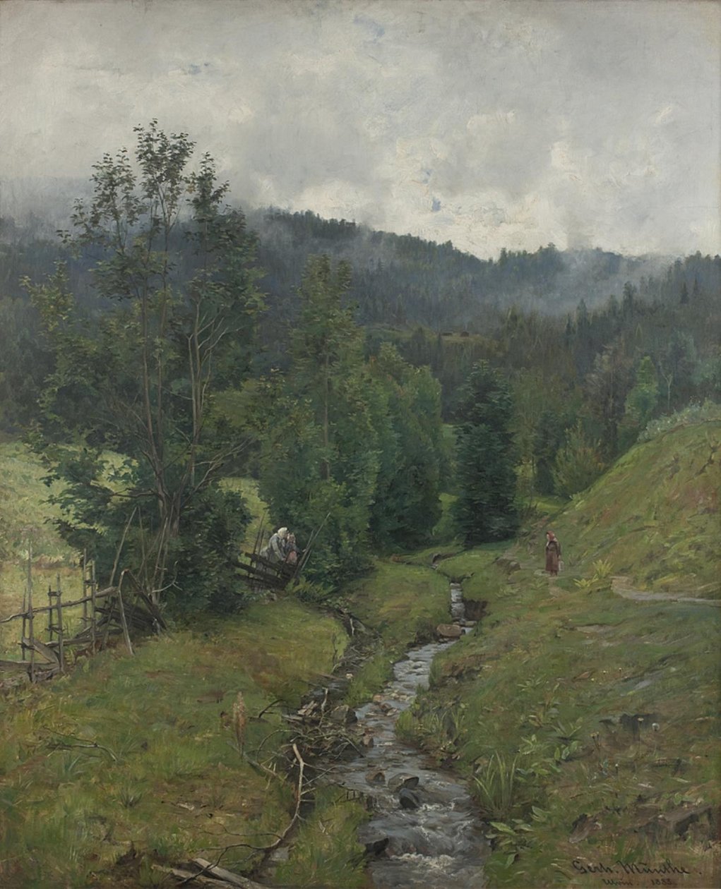 Efter regnet, motiv från Eidsvold av Gerhard Munthe