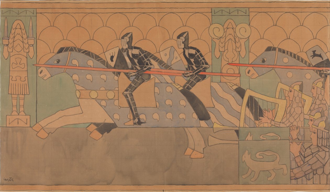 Folkloreteckning, 1895-1898. av Gerhard Munthe
