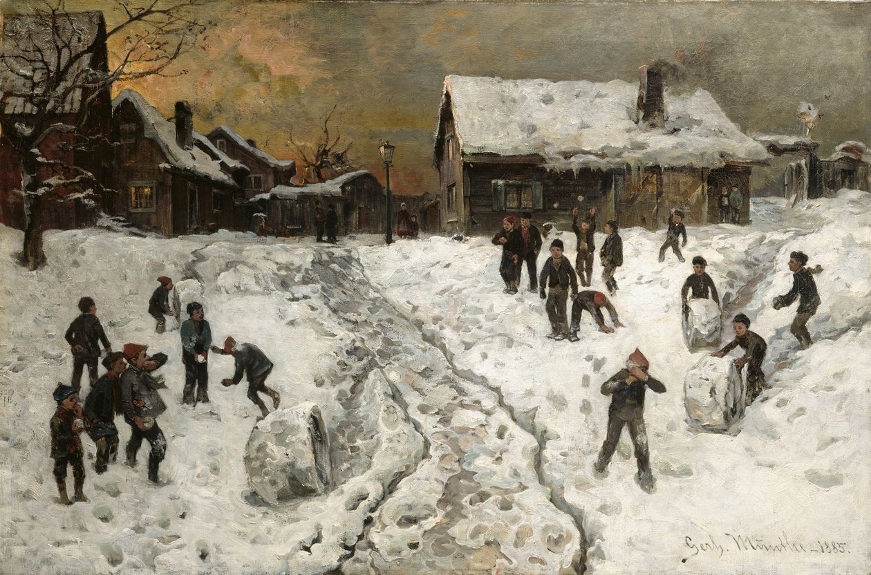 Snöbollskastning av Gerhard Munthe