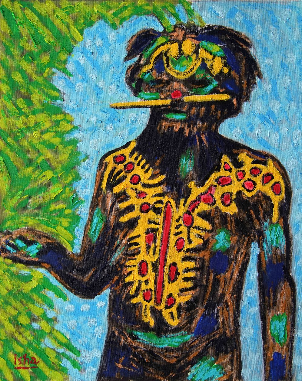 Aboriginal Shaman, 2020 (olja på duk) av Gerhardt Isringhaus