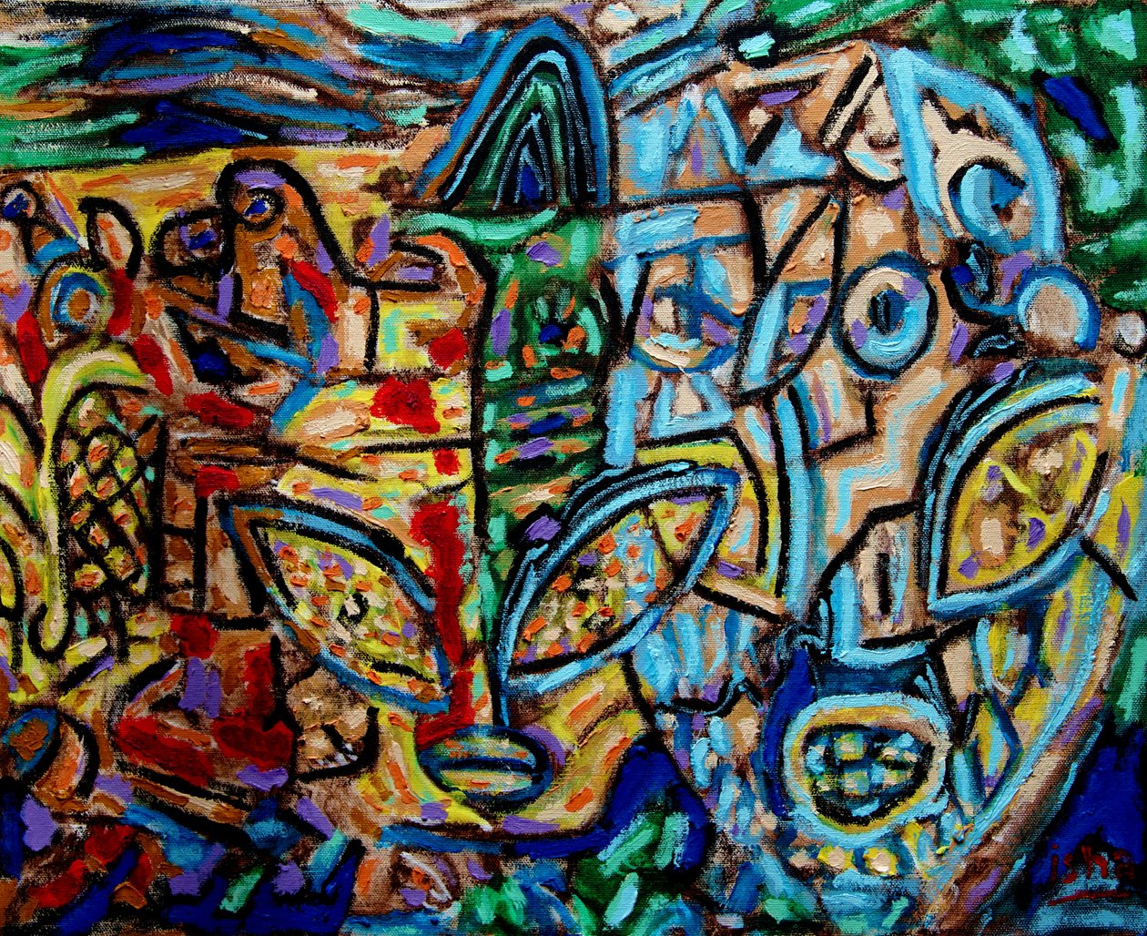 Alien Abstract,2019 (olja på duk) av Gerhardt Isringhaus