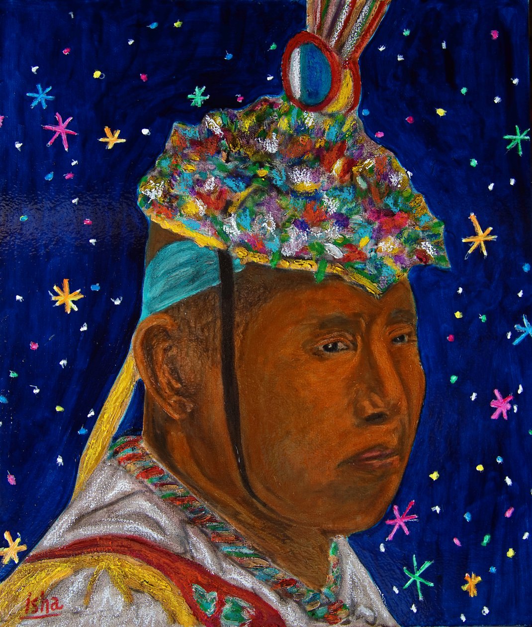 El Volador Maya,2019 (olja på duk) av Gerhardt Isringhaus