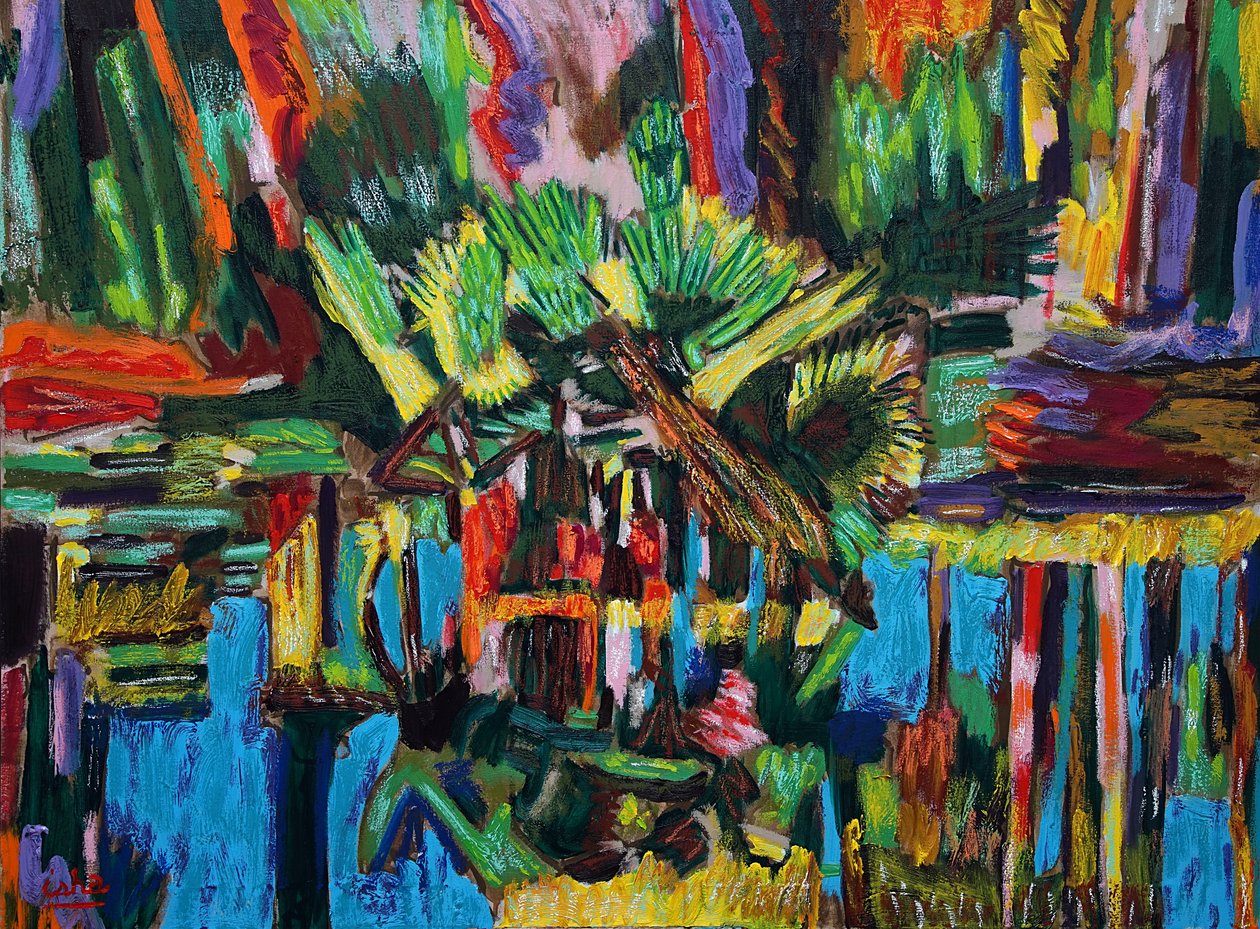 Estuario Abstracto.2018 (olja på duk) av Gerhardt Isringhaus