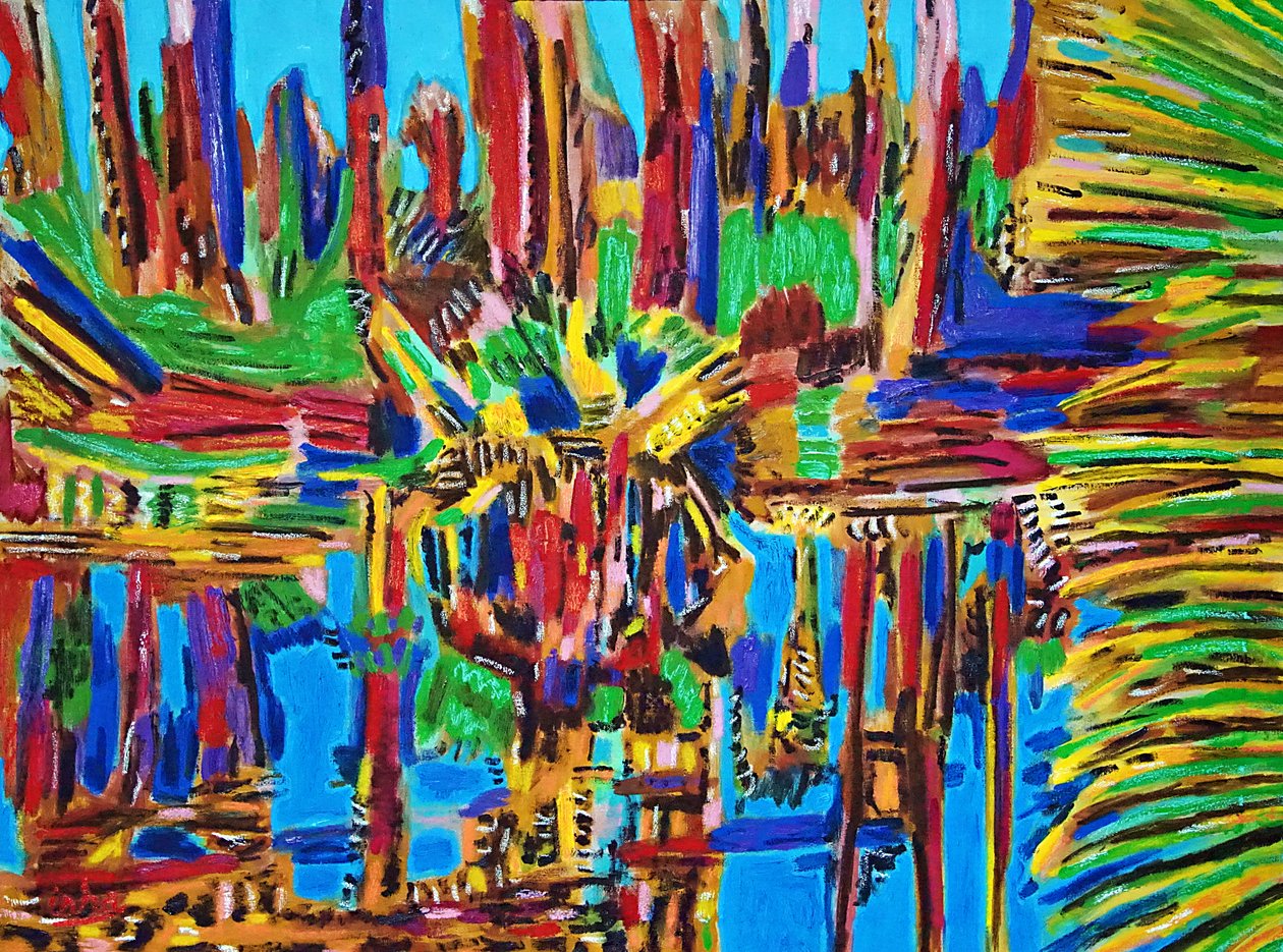 Estuario Abstracto II, .2018 (olja på duk) av Gerhardt Isringhaus