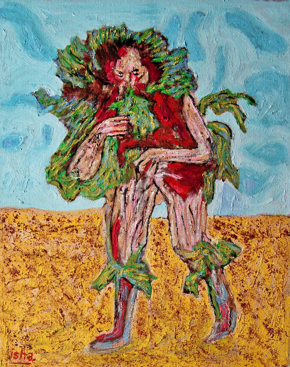 Floral Bozo Shaman, 2020 (olja på duk) av Gerhardt Isringhaus