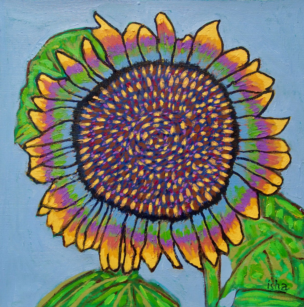 Joyous Sunflower II, 2024 (olja på duk) av Gerhardt Isringhaus