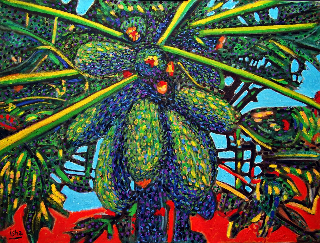 Papaya Plant, 2021 (olja på duk) av Gerhardt Isringhaus