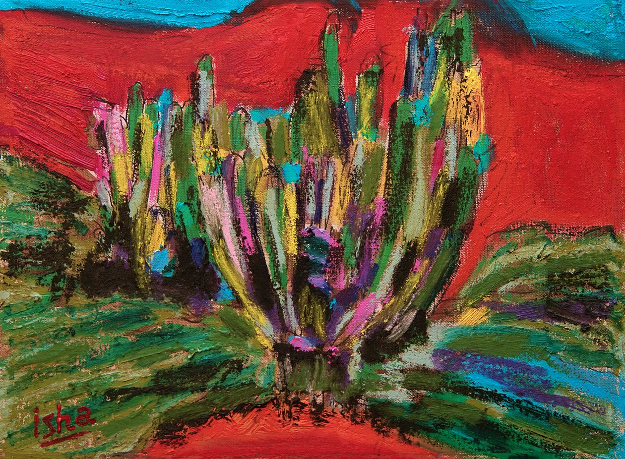 Saguaro Spirit, 2018, olja på duk av Gerhardt Isringhaus