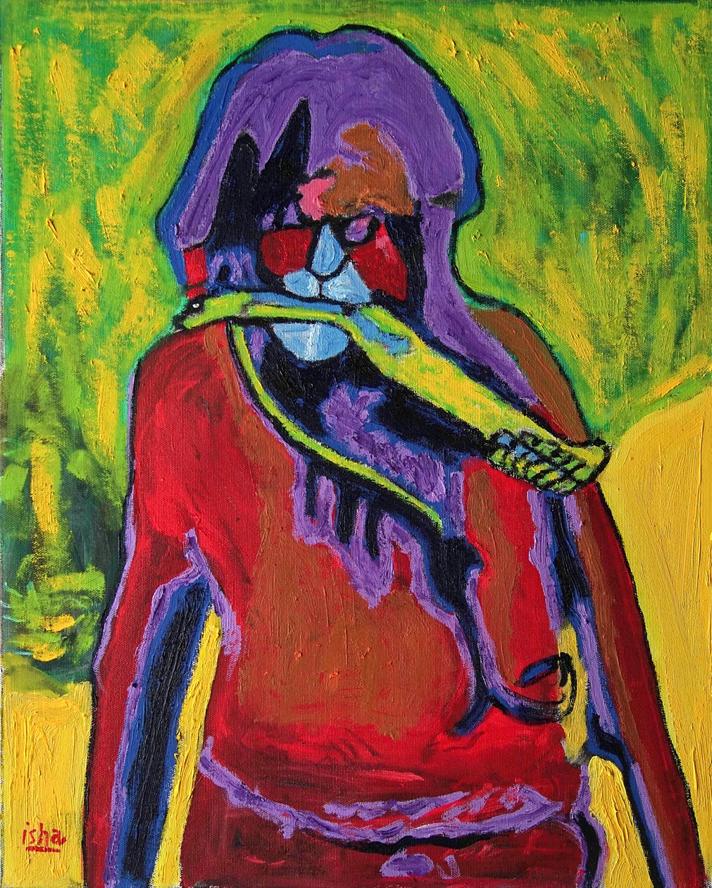 Snake Shaman, 2020 (olja på duk) av Gerhardt Isringhaus