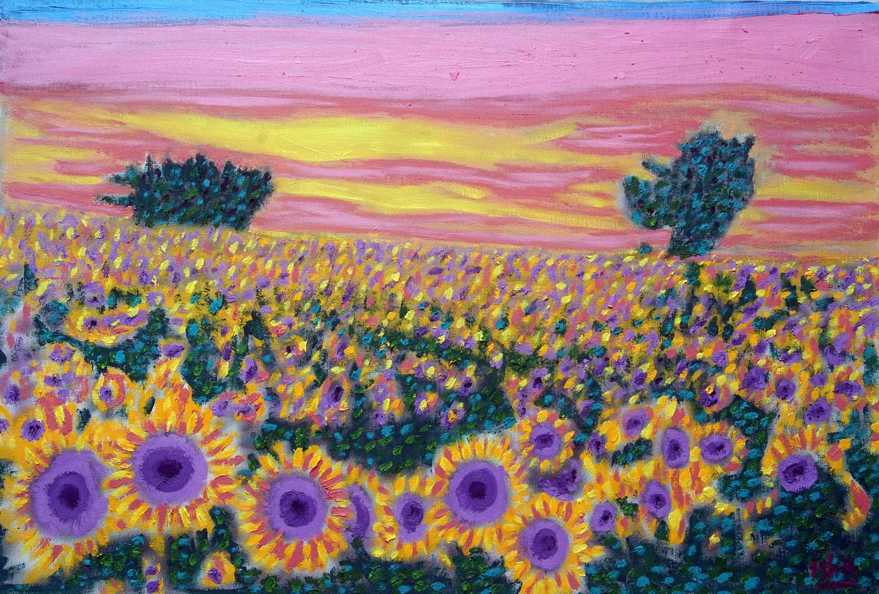 Sunflower Field, 2024 (olja på duk) av Gerhardt Isringhaus