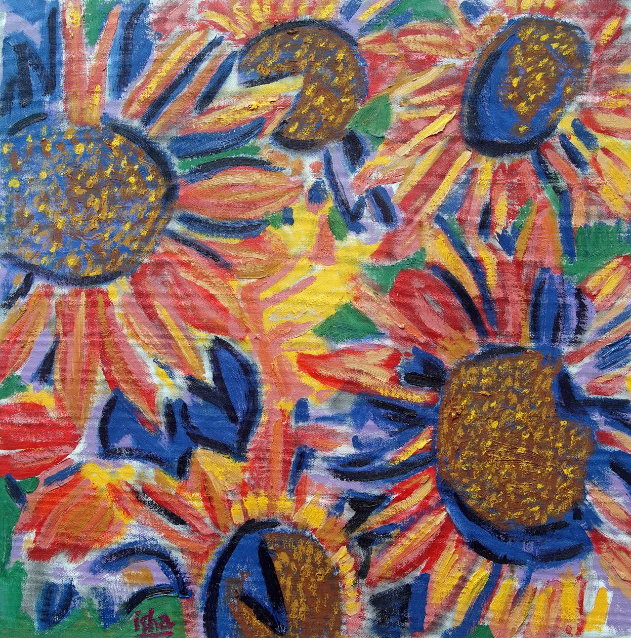 Sunflower Warm, 2024 (olja på duk) av Gerhardt Isringhaus