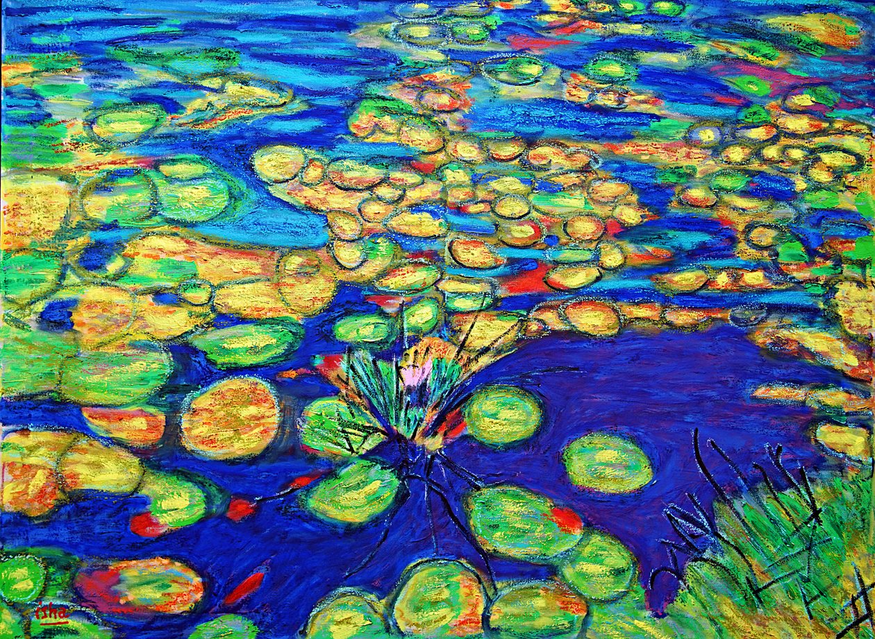 Water Lily, 2019, olja på duk av Gerhardt Isringhaus