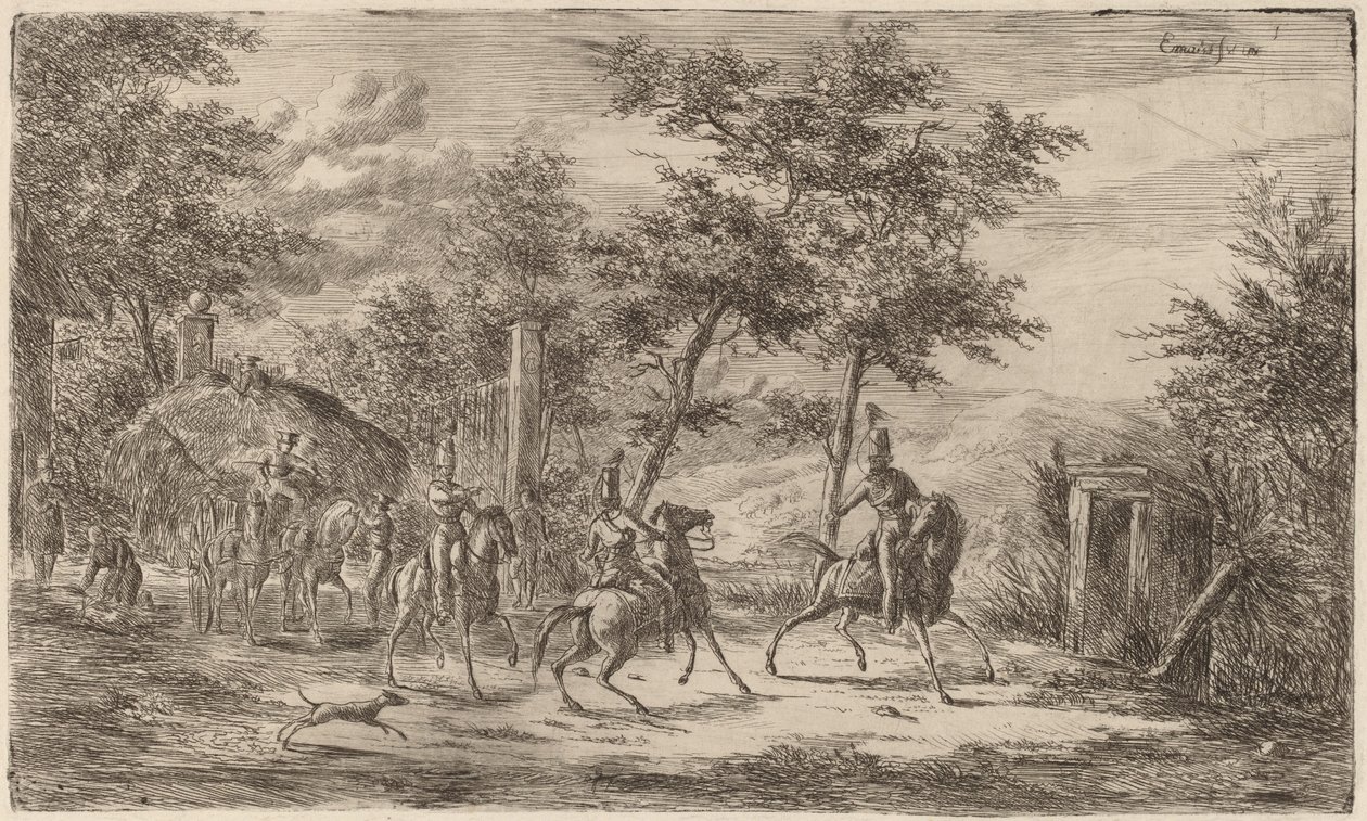 Kavalleri och Hövagn av Gerhardus Emaus de Micault