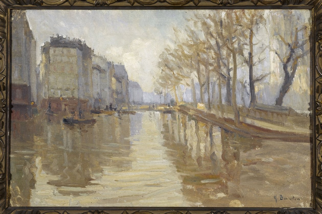 Quai Montebello (1910 översvämningar) av Germain Eugene Bonneton