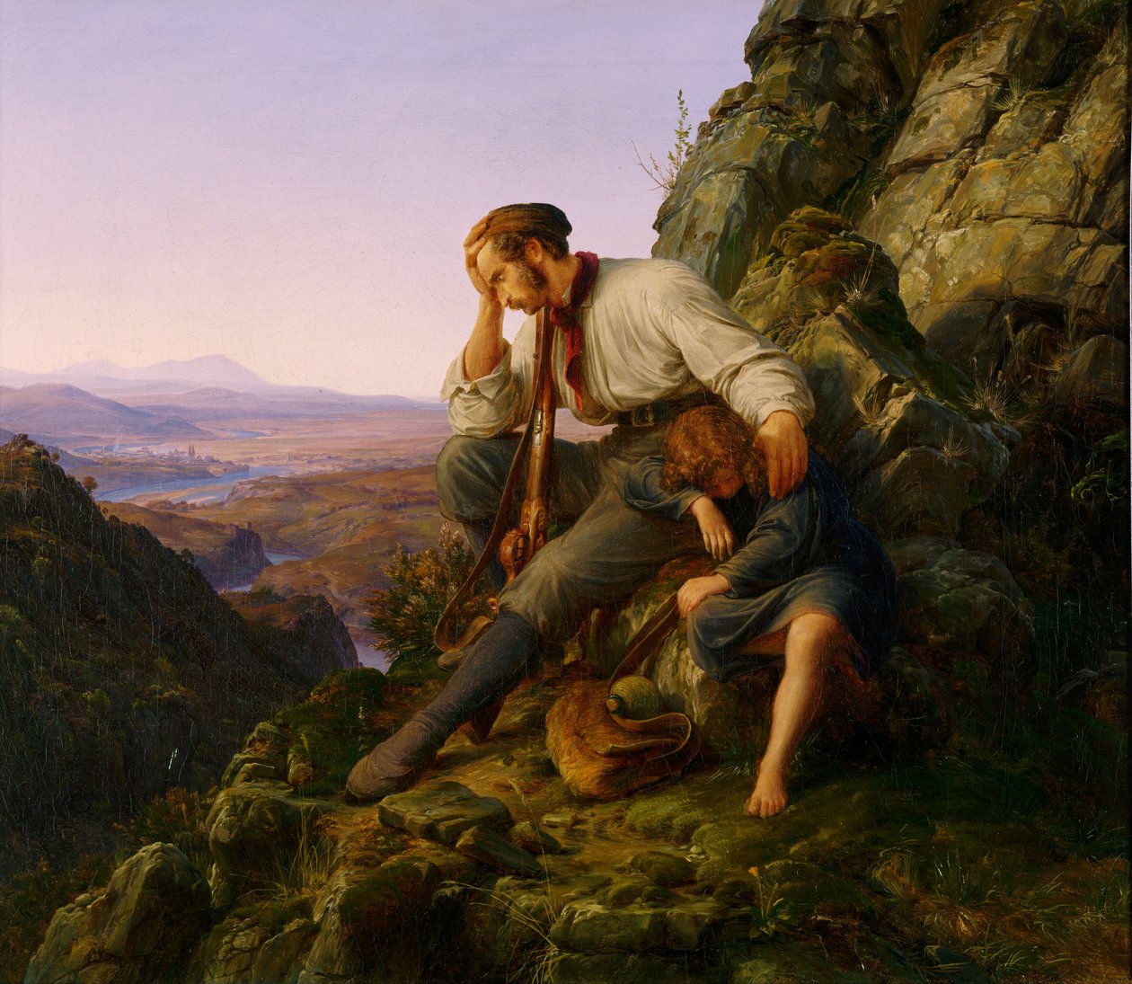 Rånaren och hans barn av Carl Friedrich Lessing