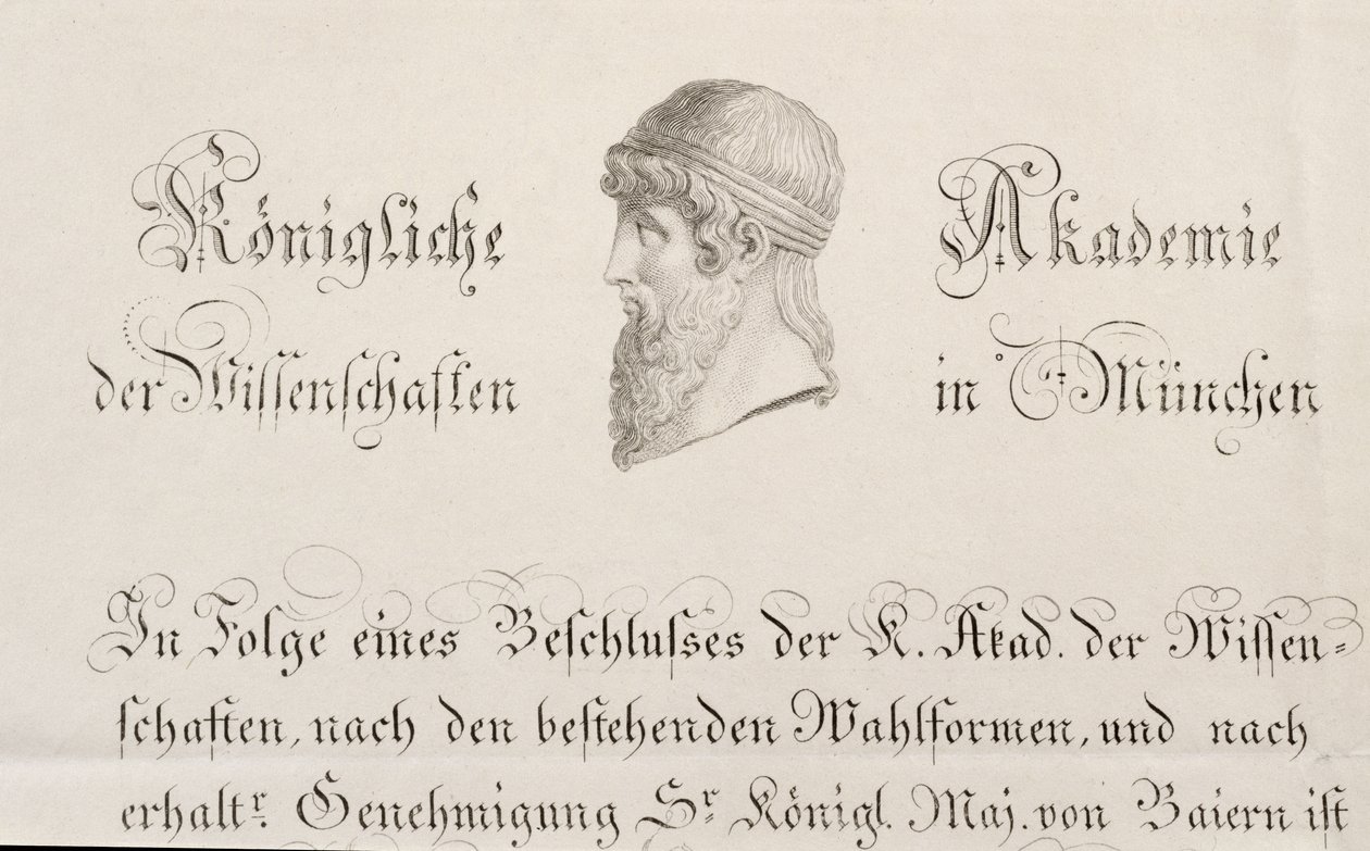 Ett officiellt dokument från Kungliga Vetenskapsakademin i München av German School