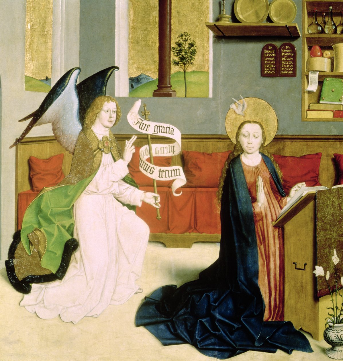 Annunciation, c.1470-80 (tempera på panel) av German School