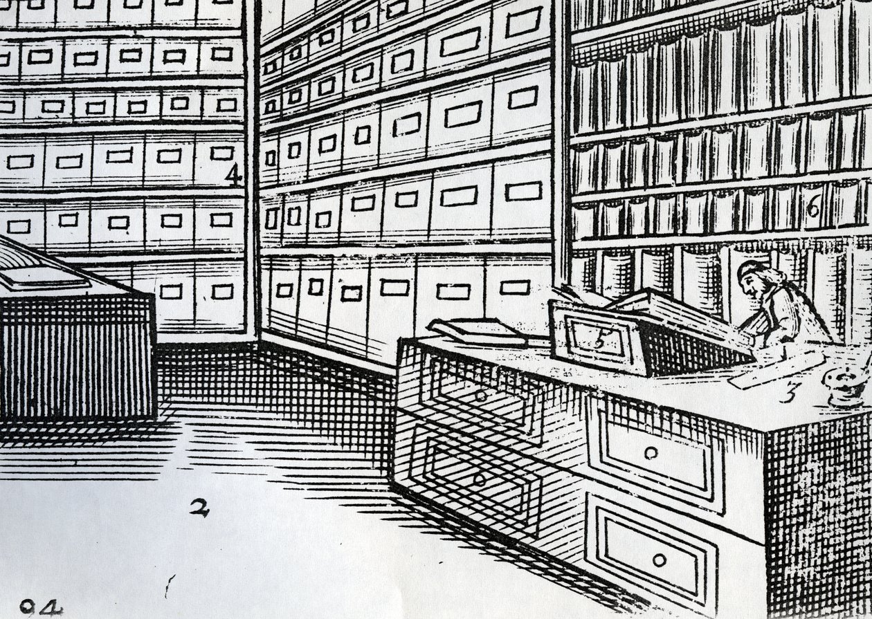 Bokhandel, illustration från 