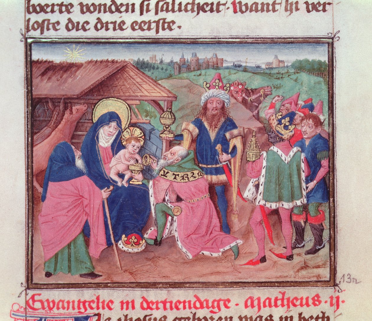 Codex 2772 f.13 The Adoration of the Magi av German School