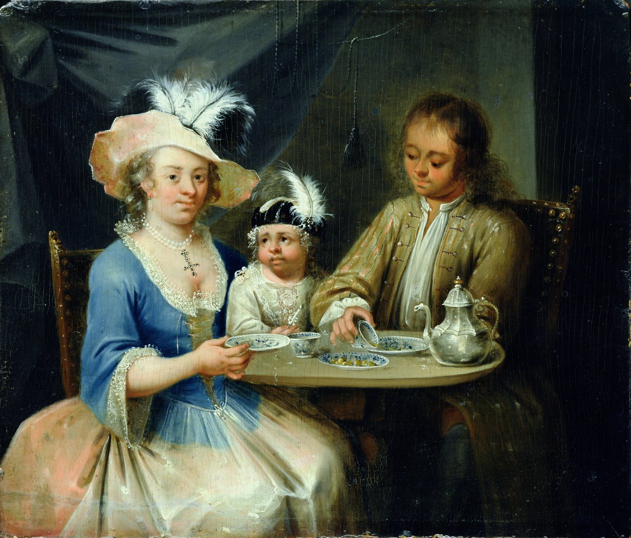 Familjeporträtt, ca 1760 av German School