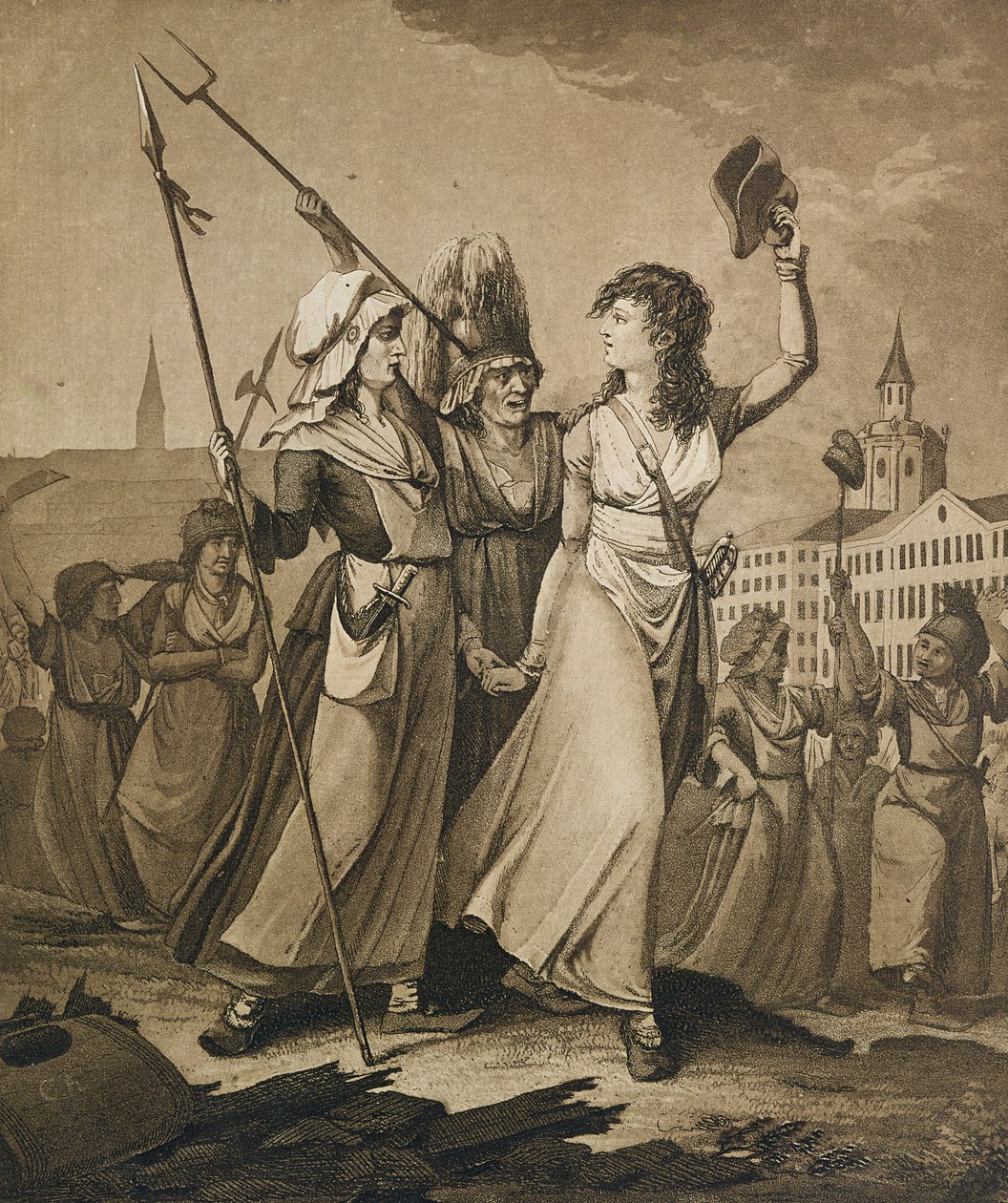 Fishwives i Paris, oktober 1789 av German School