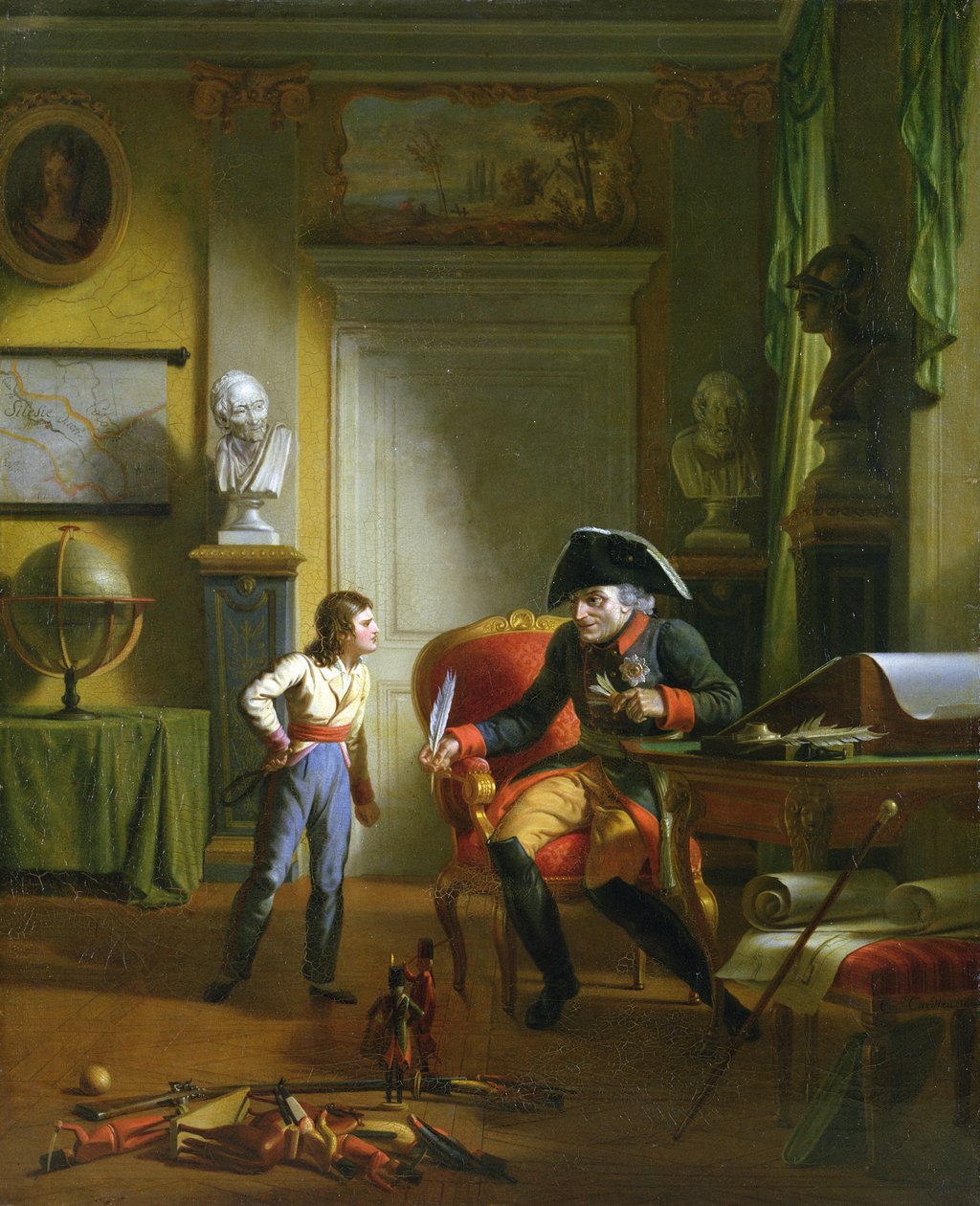 Fredrik II den store med sin farbrorson Fredrik Wiliam III, 1814 av German School