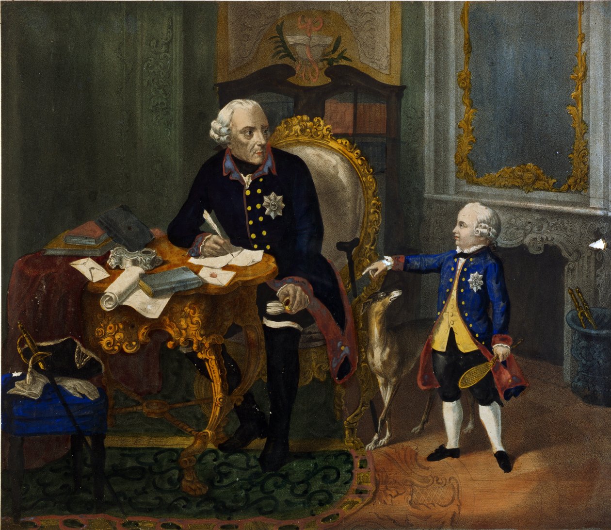Fredrik den store och hans farbrorson av German School