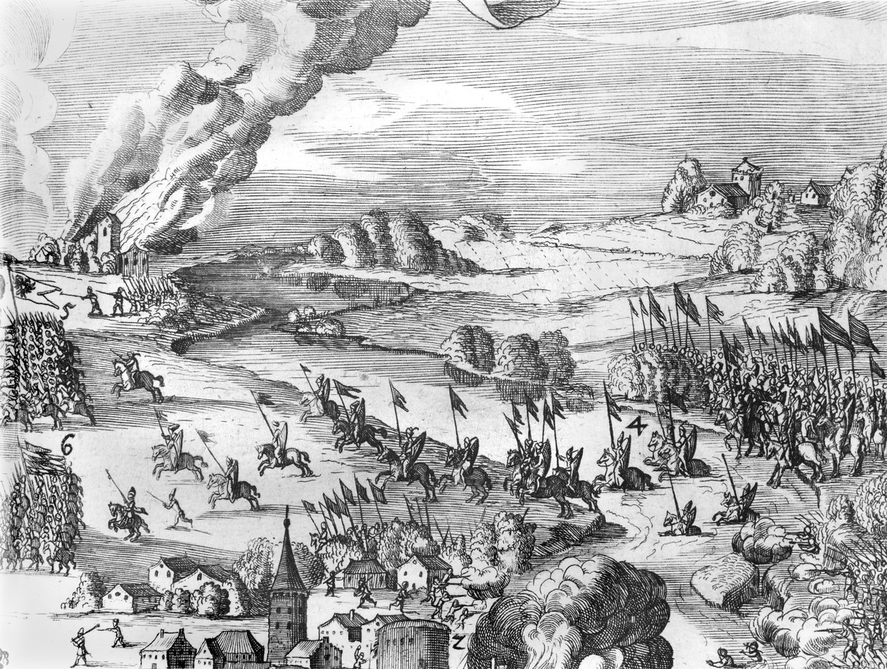 Mtazamo wa jumla wa vita vya Muhlberg, undani, Aprili 24, 1547 (tazama pia 217805 hadi 217810) av German School