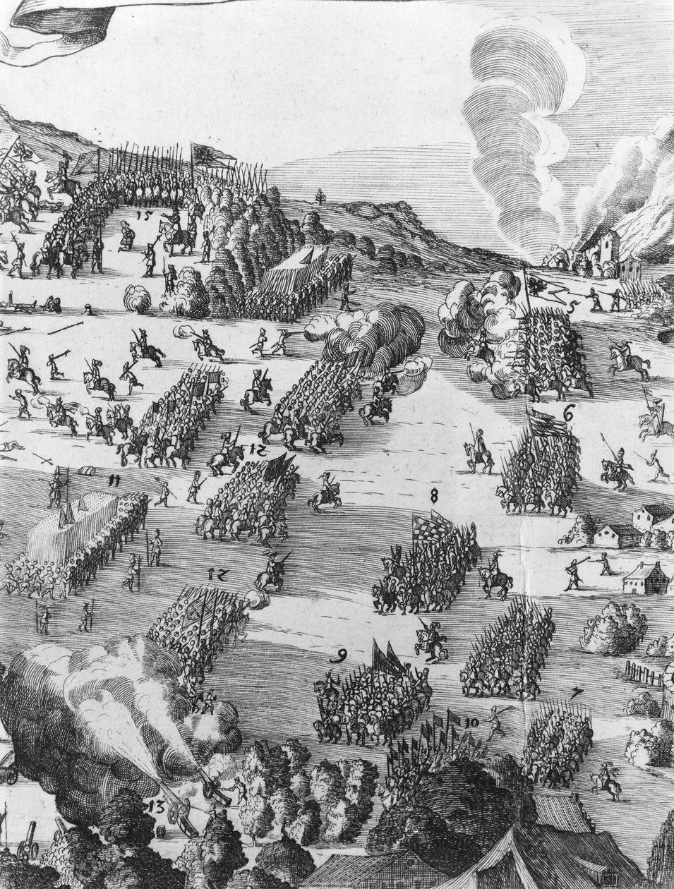 Allmän bild av slaget vid Muhlberg, detalj, 24 april 1547 (se även 217805) av German School