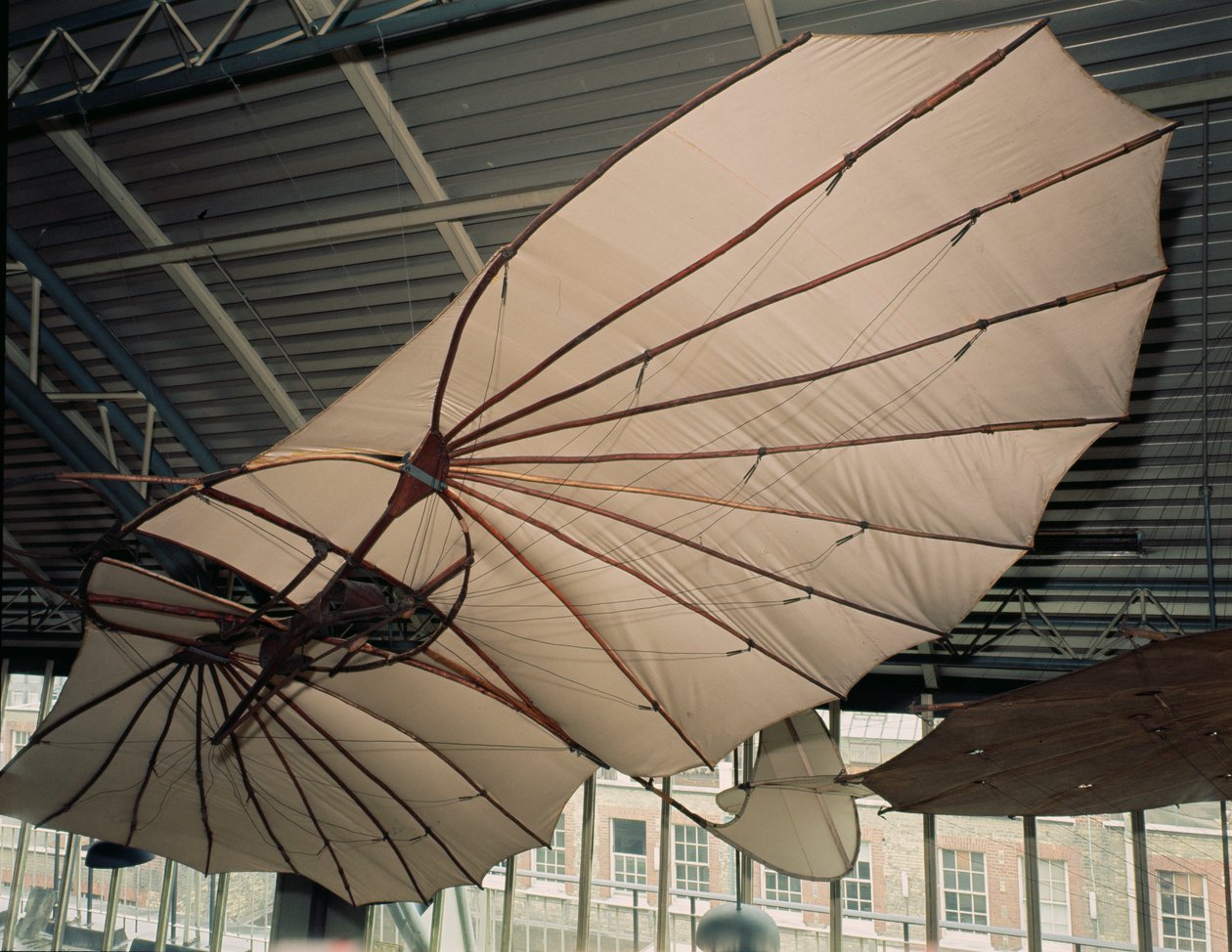 Segelflygplan tillverkad för Otto Lilienthal (1848-96) c.1891 (trä & bomull) (se även 260936) av German School