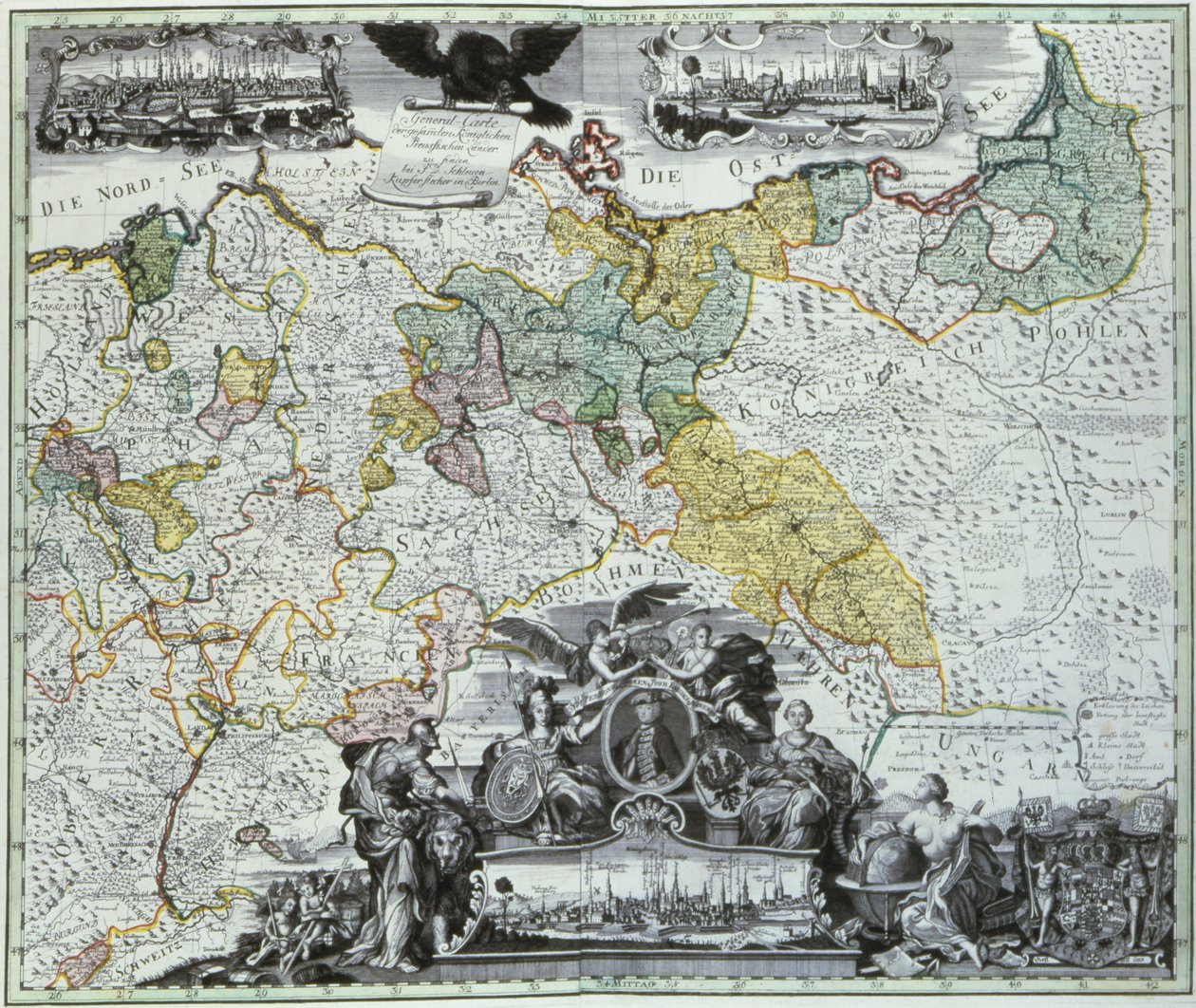 Huvudblad över de preussiska suveräna länderna, c.1765 av German School