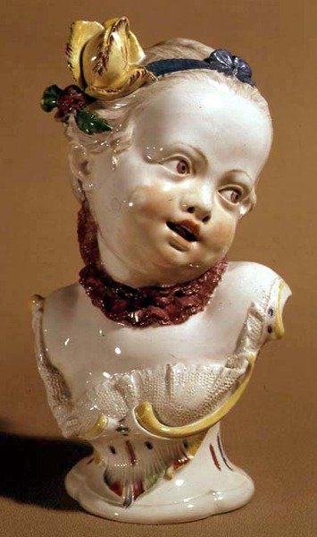 Nymphenberg byst av en ung flicka, ca 1761 (porslin) av German School
