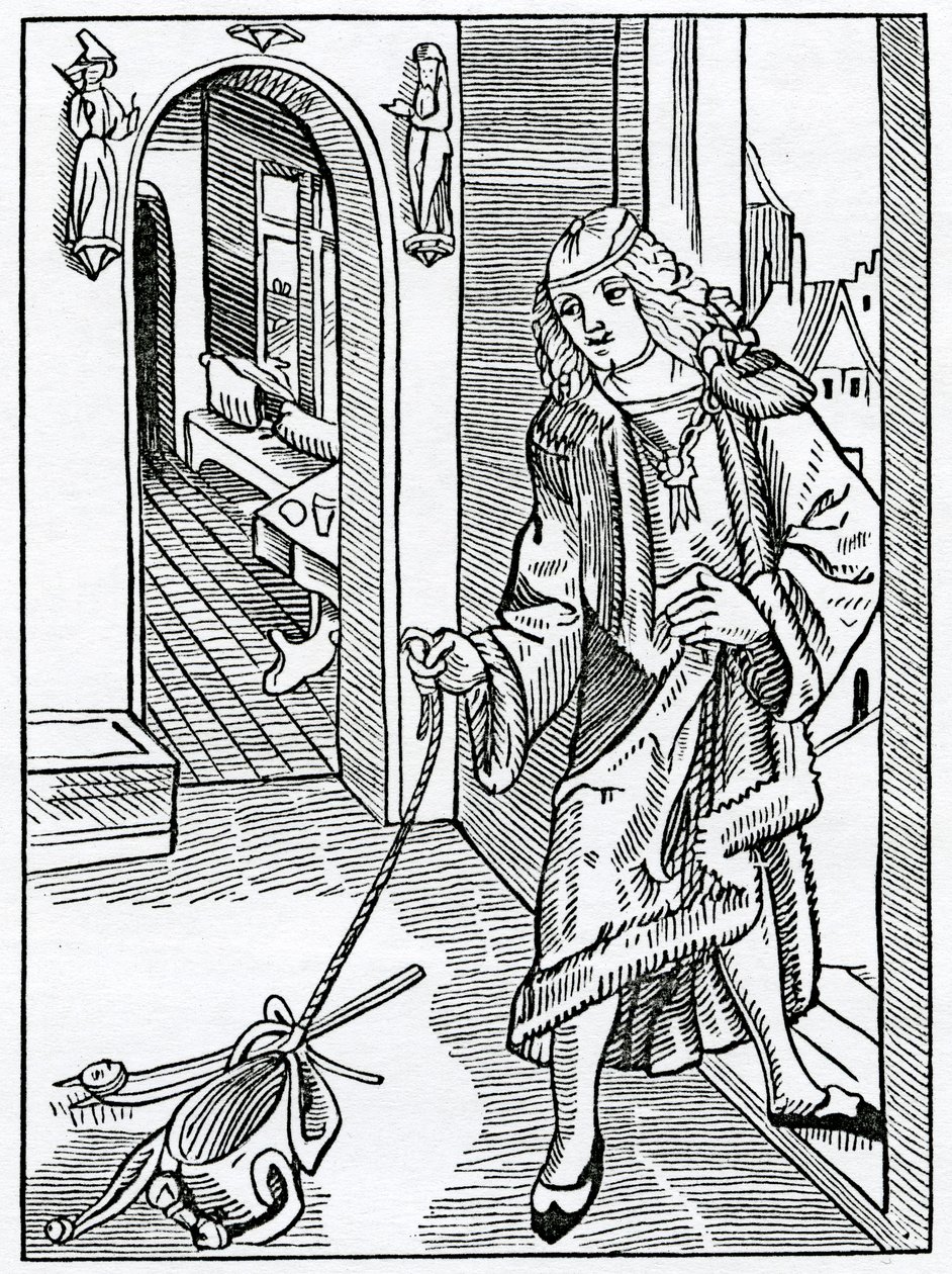 Av oreda och ogudaktiga manér, illustration från Alexander Barclays engelska översättning av 