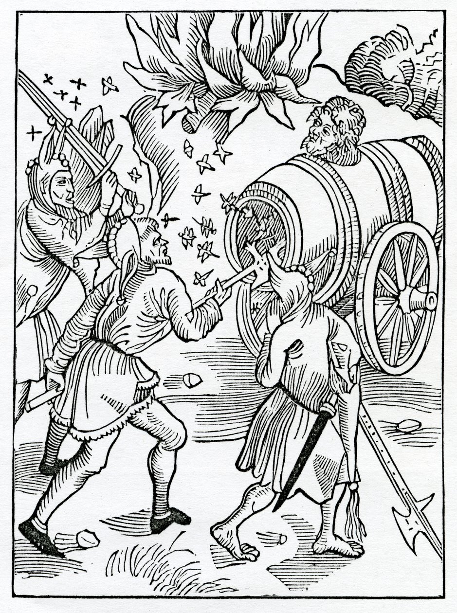 Av besvärliga dårskap, illustration från Alexander Barclays engelska översättning av 