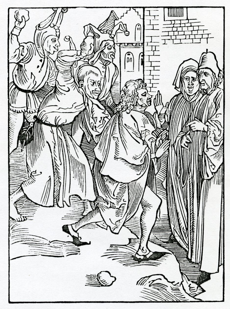Av hånare, och hånare och falska anklagare, illustration från Alexander Barclays engelska översättning av 
