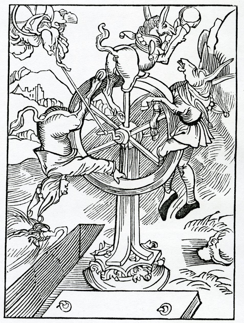 Av förmögenhetens mutabylyte, illustration från Alexander Barclays engelska översättning av 