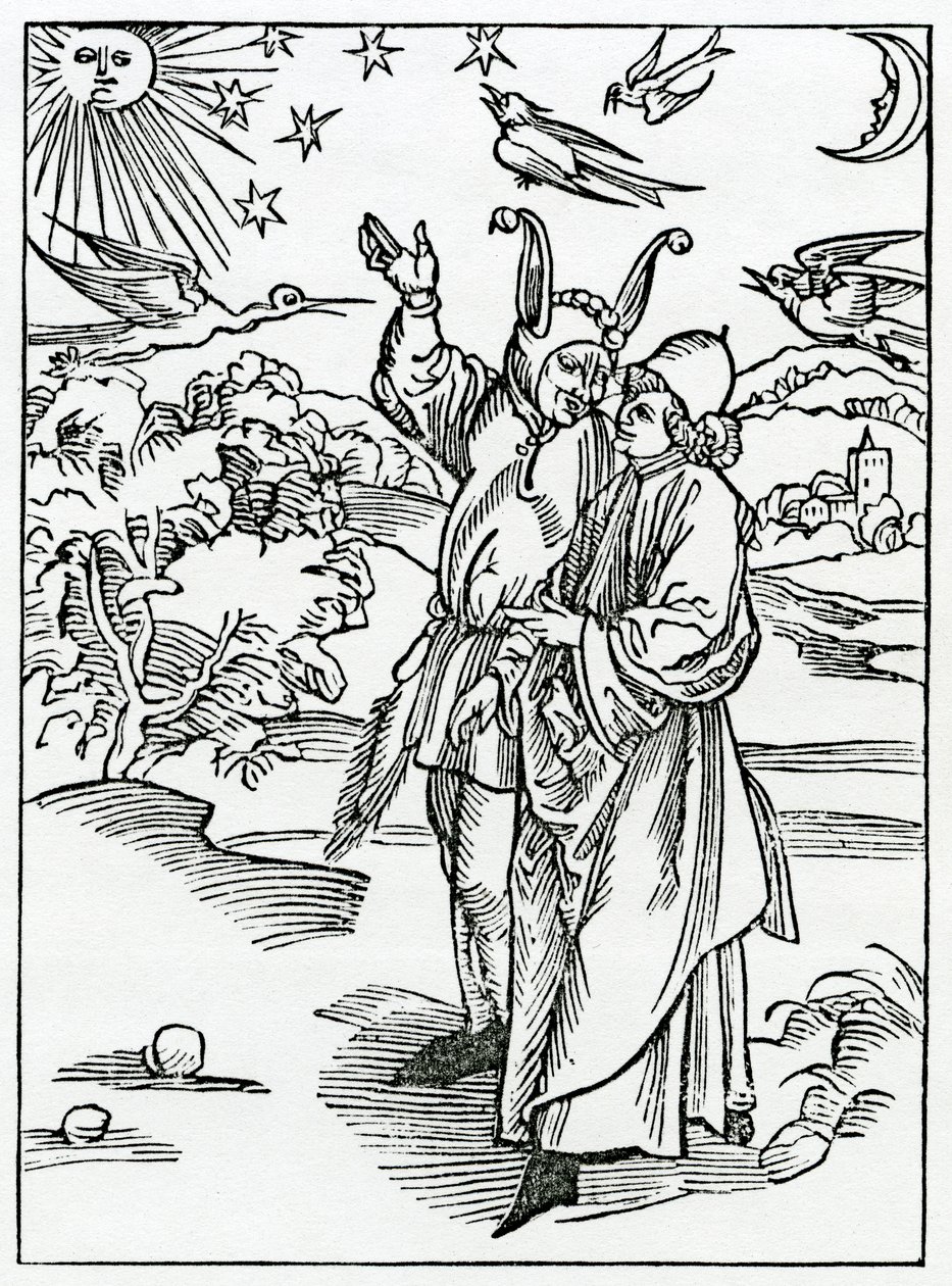 Av astronomis vayne botemedel, illustration från Alexander Barclays engelska översättning av 