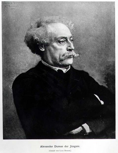 Porträtt av Alexander Dumas fils (1824-95) 1886 av German School