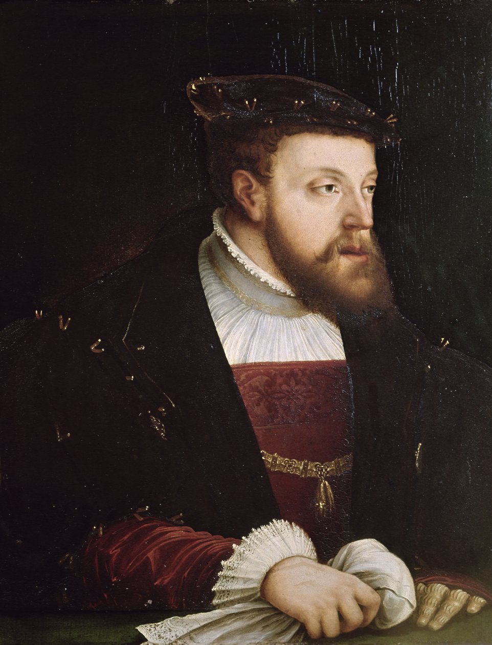 Porträtt av Karl V (1500-58) av German School