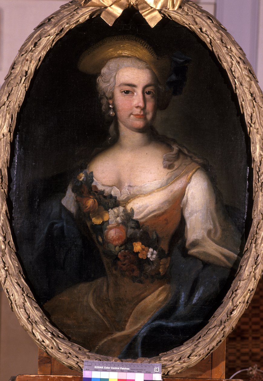 Porträtt av Marie, prinsessan av Hessen, ca 1750 av German School