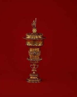 Renässans stående kopp och lock, Köln c.1580 (förgylld silver) av German School