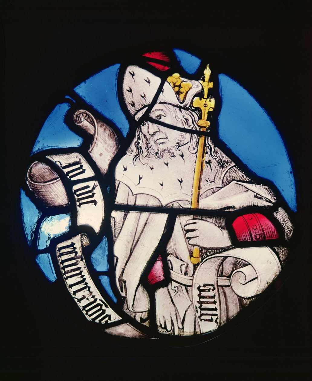 Profeten Zefanjas rundel, 1400-talet (målat glas) av German School