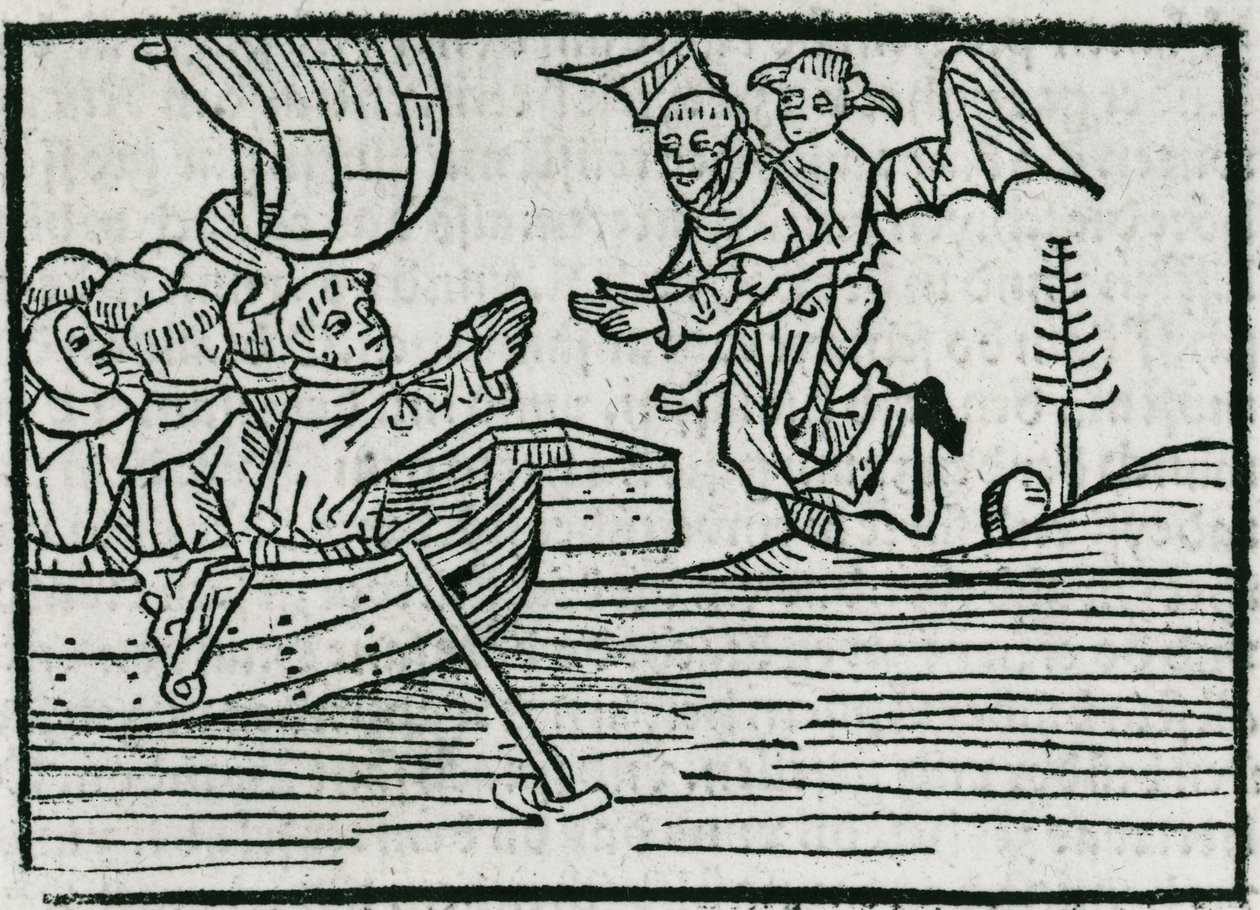 St. Brendan och demonen, illustration från 