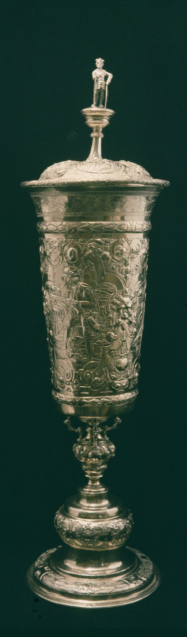Stående kopp och lock, Nürnberg, ca 1600 (förgylld silver) av German School