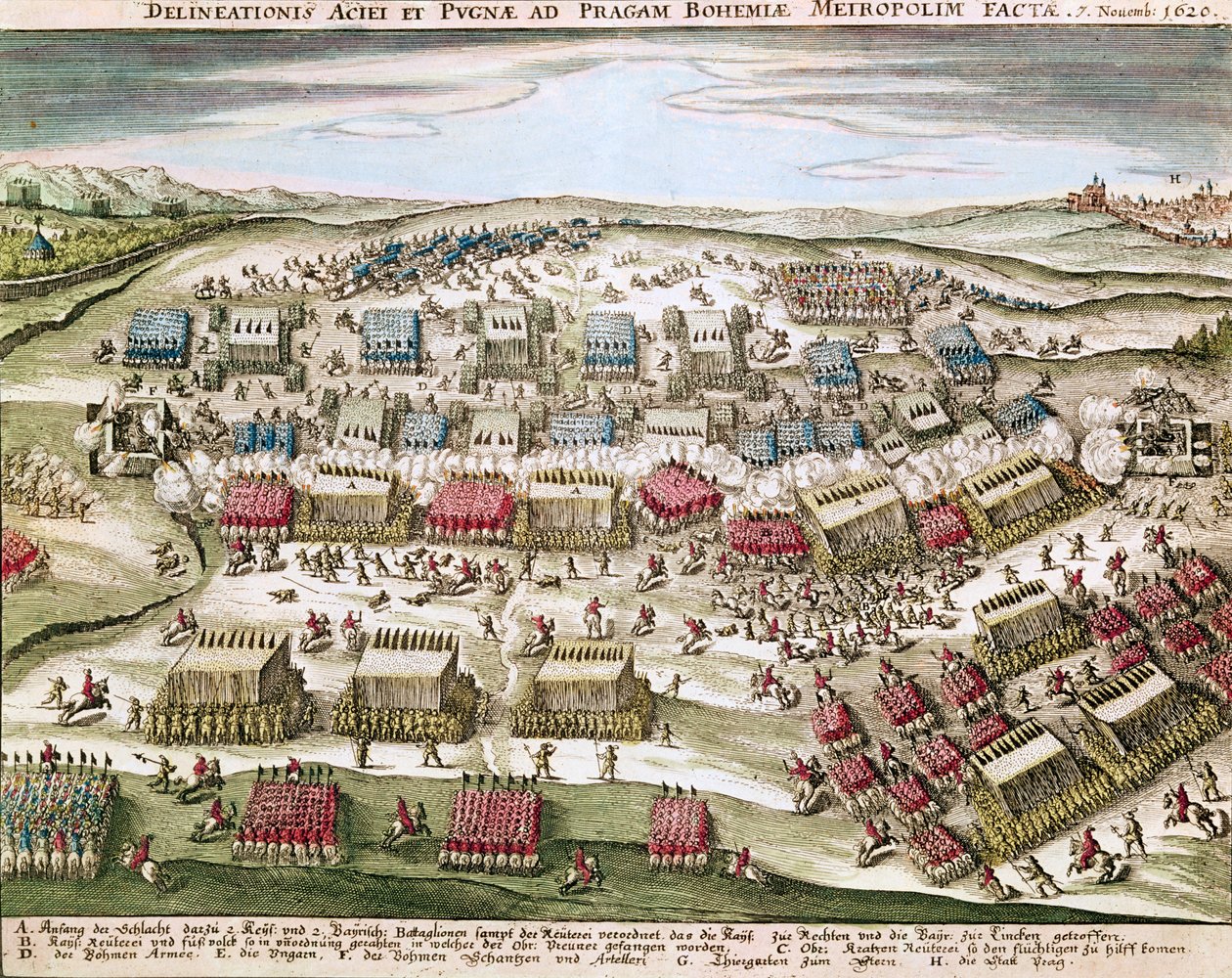 Slaget ved White Mountain (Weissen Berg), 8. november 1620 swed av German School