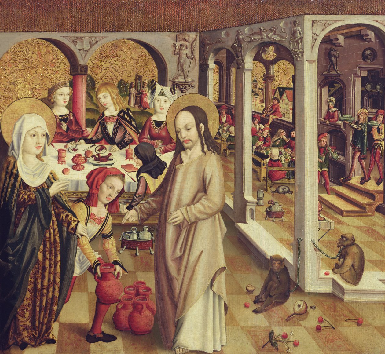 Giftermålet i Kana, ca 1500 av German School