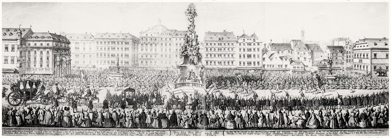 Processionen av Marie Therese (1638-83) genom Wien av German School